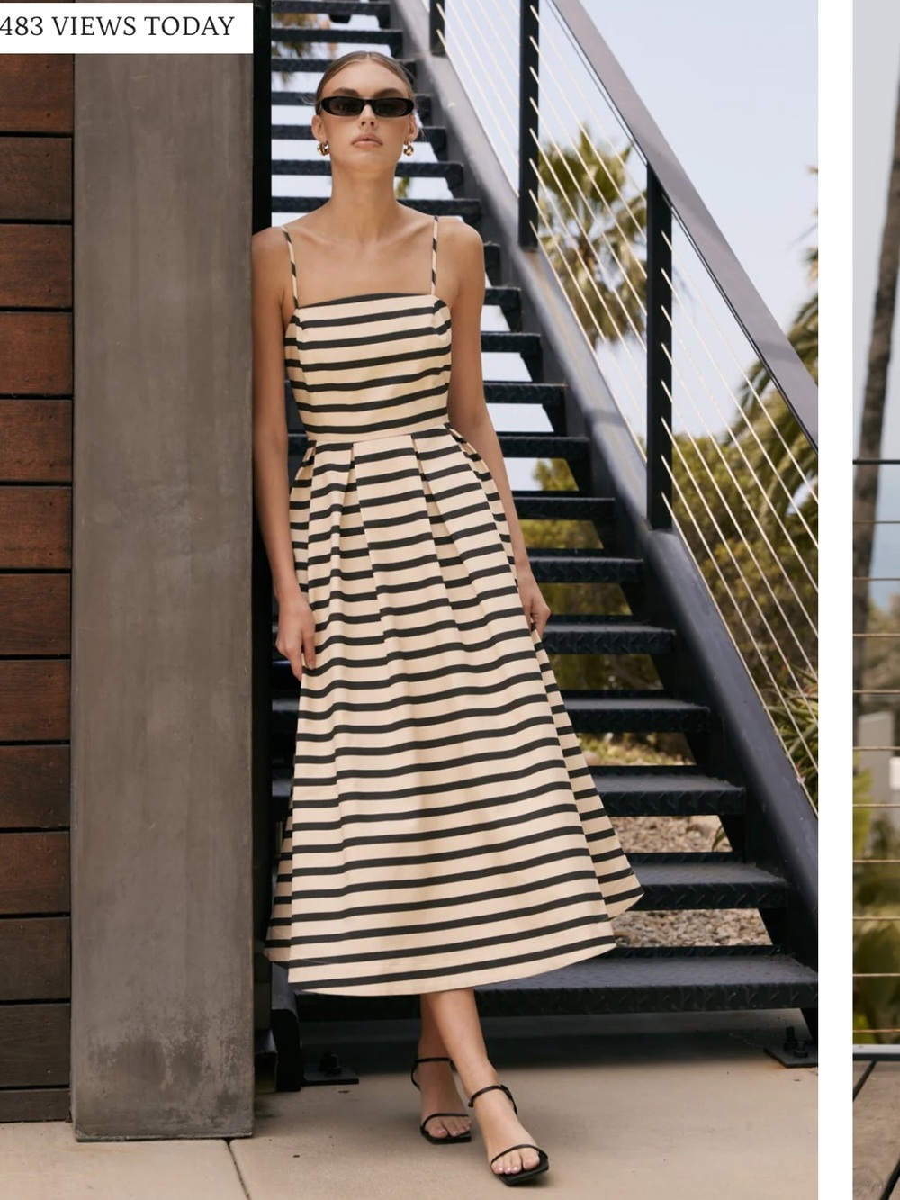 English Factory Striped Midi Dress // Size Small NWT